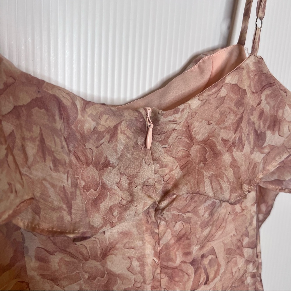 NWT LULUS Cherished Sweetheart Dusty Pink Floral Bustier Midi Dress. Size Small‎ - Picture 10 of 13